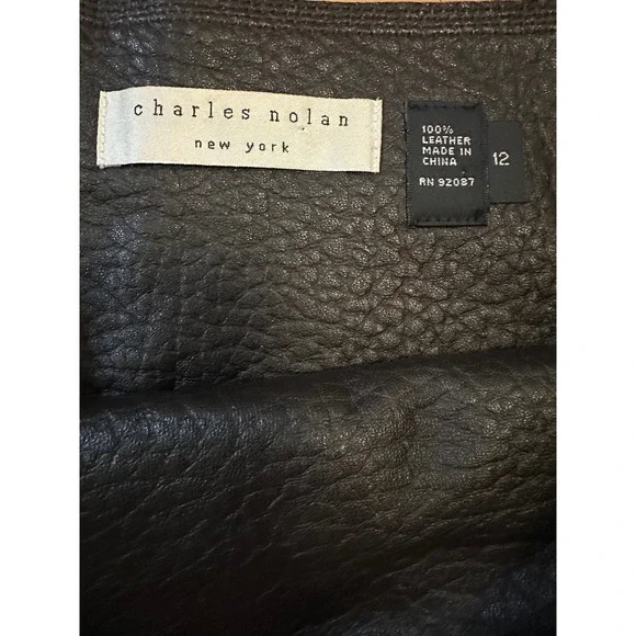 Y2K vintage Charle Nolan 100% Leather Skirt - Picture 3 of 8